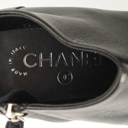 Chanel Lambskin Platform Chain Ankle Boots 38 Black 7 of 8