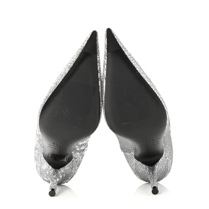 Balenciaga Metallic Sequin Spandex Pointy Toe Knife Booties 36.5 Silver 5 of 8