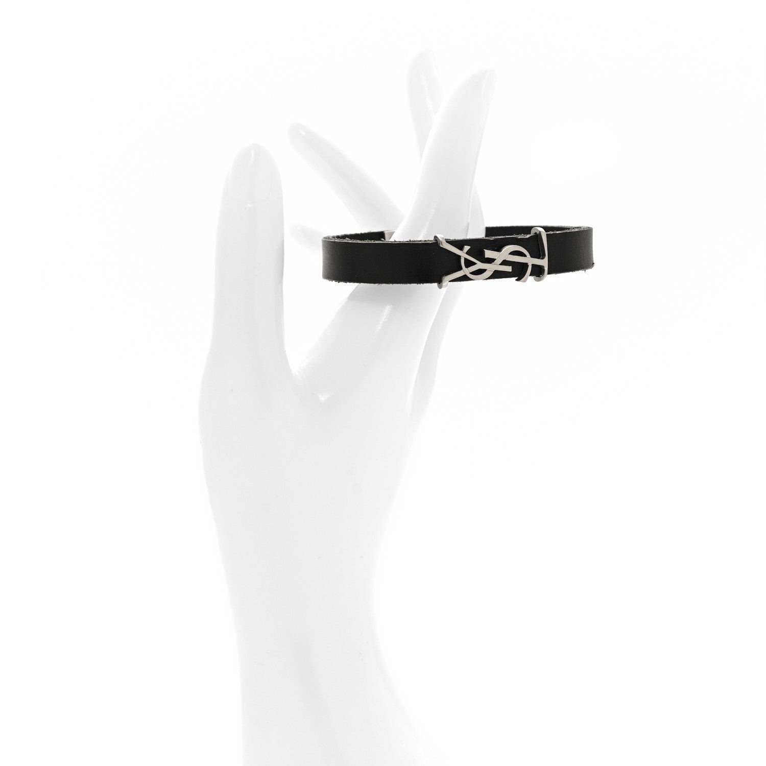 Saint Laurent Calfskin Opyum Bracelet L Black 2 of 6