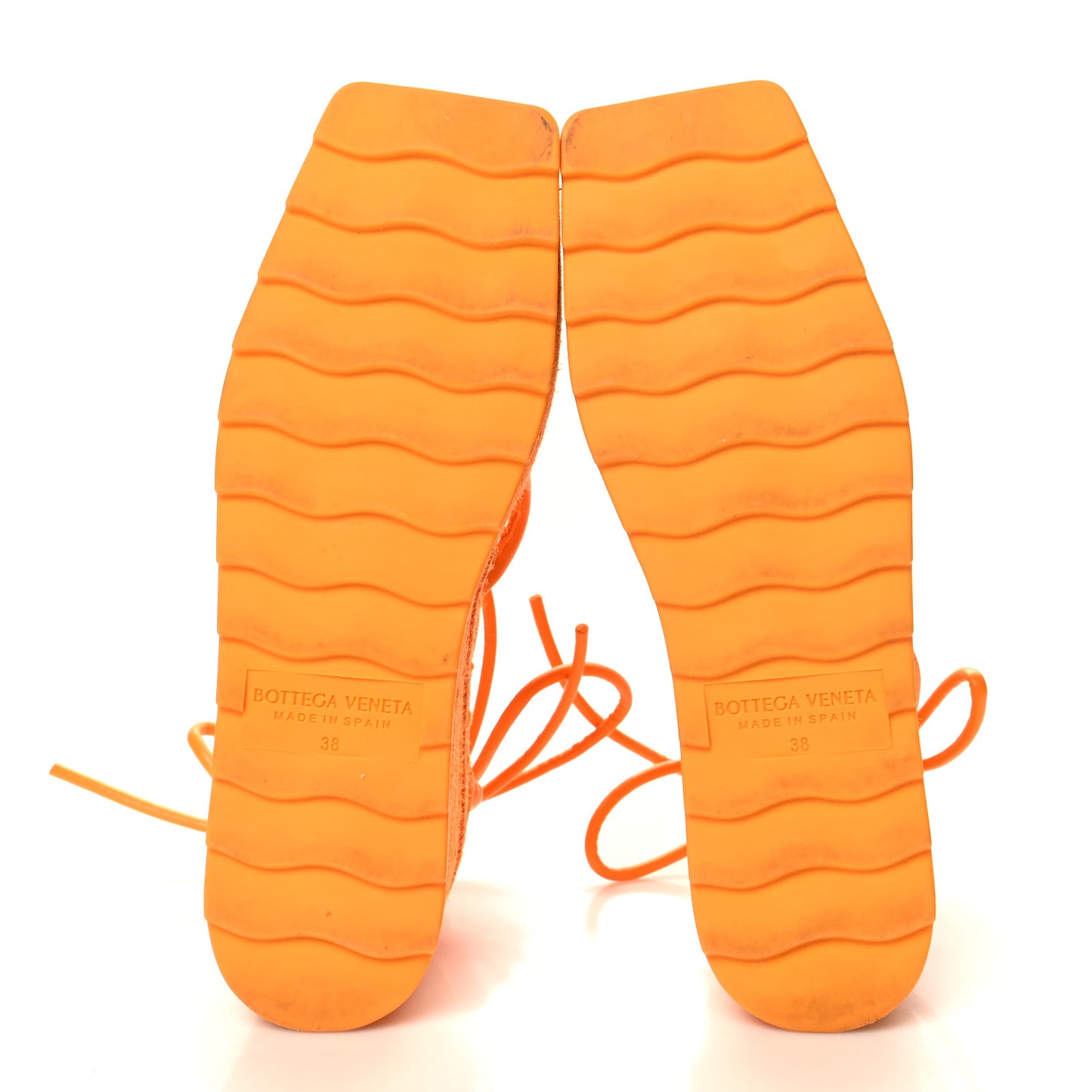 Mesh Lambskin Sporty Web Stretch Ankle Tie Espadrilles 38 Tangerine