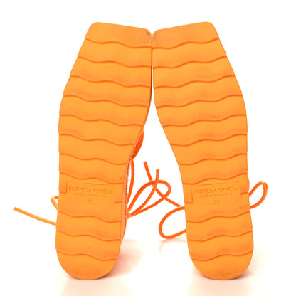 Bottega Veneta Mesh Lambskin Sporty Web Stretch Ankle Tie Espadrilles 38 Tangerine 6 of 9