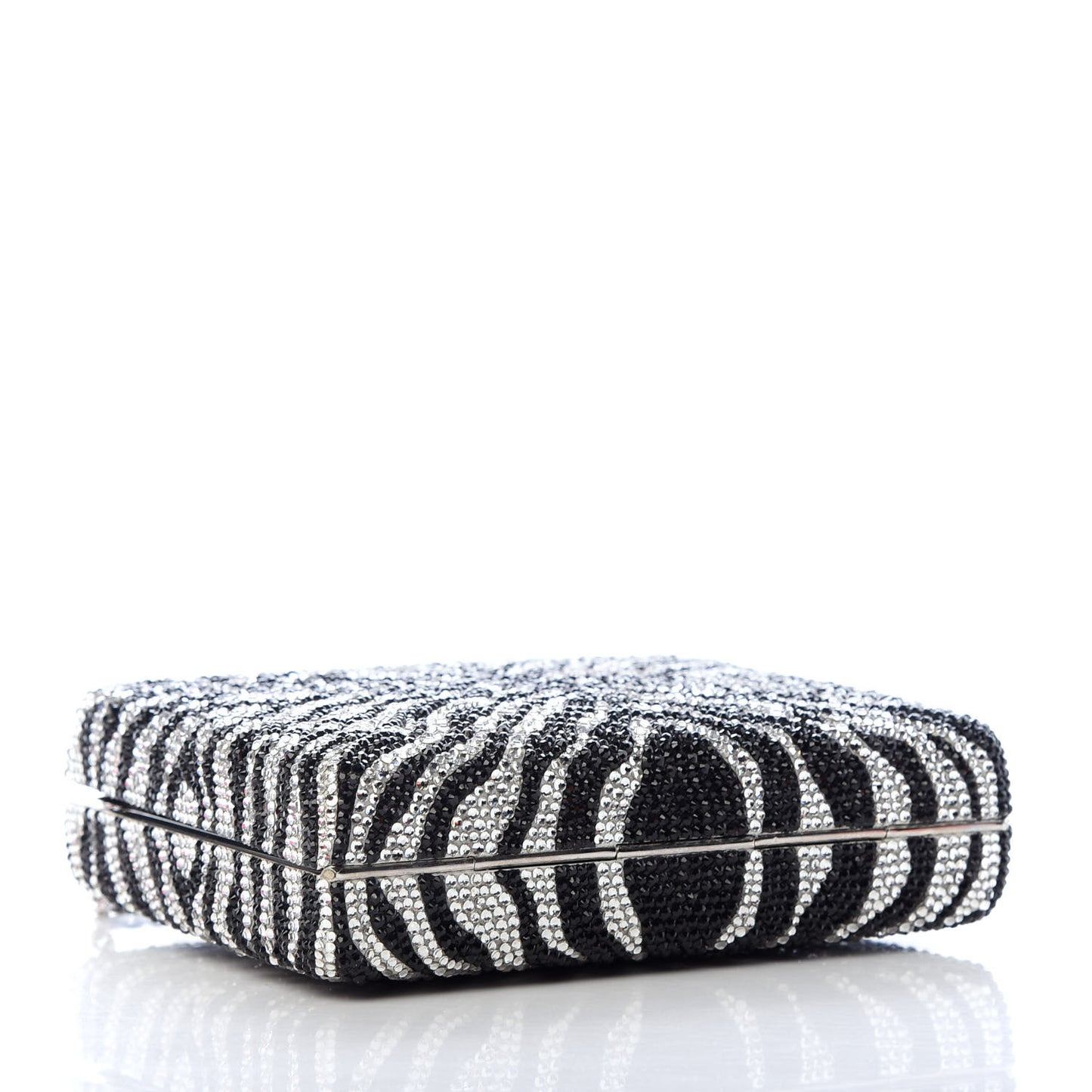 Austrian Crystal Zebra Evening Bag Silver Black