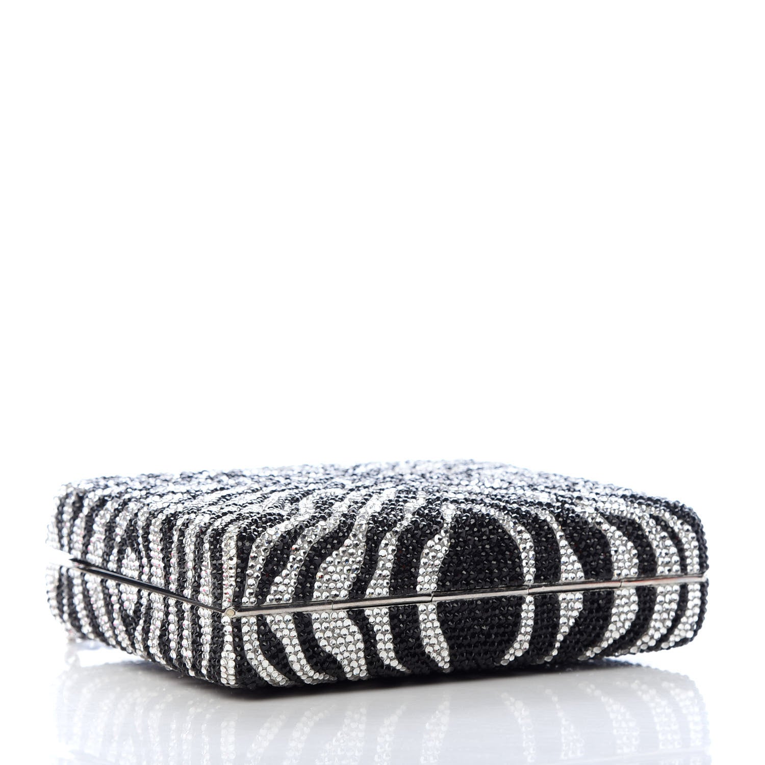Judith Leiber Austrian Crystal Zebra Evening Bag Silver Black 4 of 9