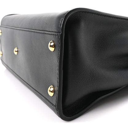 Fendi Calfskin Velvet Fun Fair Medium Peekaboo Iconic Satchel Black Tobacco Multicolor 9 of 9