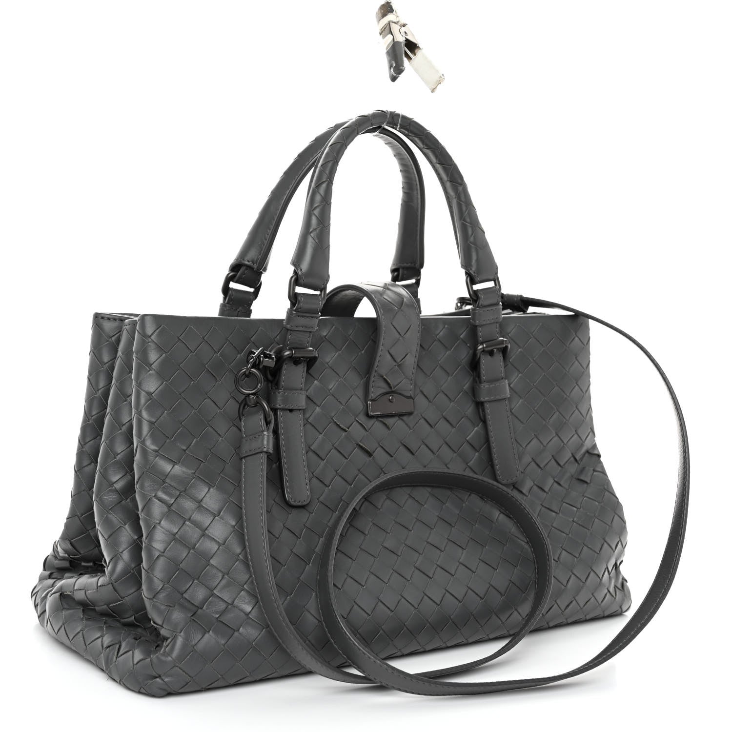 Bottega Veneta BOTTEGA VENETA Light Calf Intrecciato Small Roma Light Grey 3 of 9