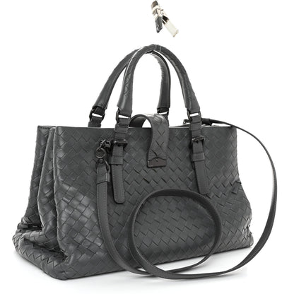 Bottega Veneta BOTTEGA VENETA Light Calf Intrecciato Small Roma Light Grey 3 of 9
