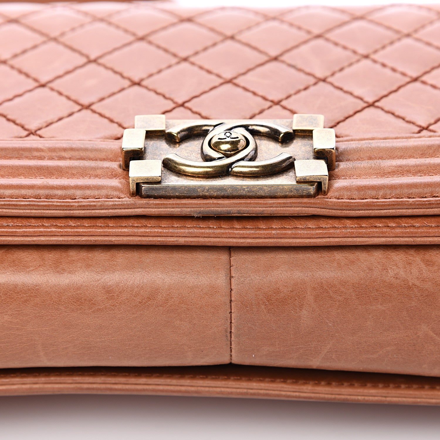 Chanel Calfskin Quilted Medium Boy Flap Light Brown 19 of 19