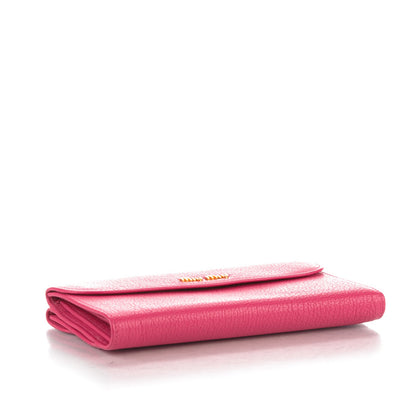 Miu Miu Goatskin Madras Flap Wallet Peonia 4 of 7