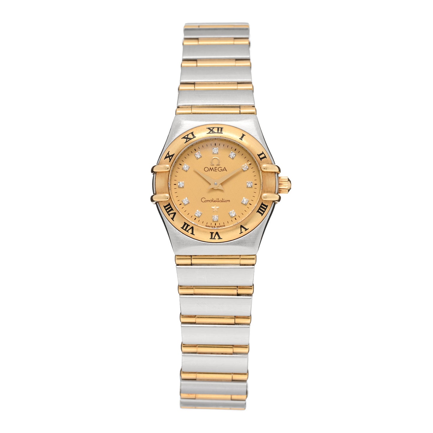 Stainless Steel 18K Yellow Gold Diamond 22mm Constellation Quartz Watch Champagne 1262.15.00