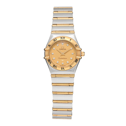 Omega Stainless Steel 18K Yellow Gold Diamond 22mm Constellation Quartz Watch Champagne 1262.15.00 1 of 4