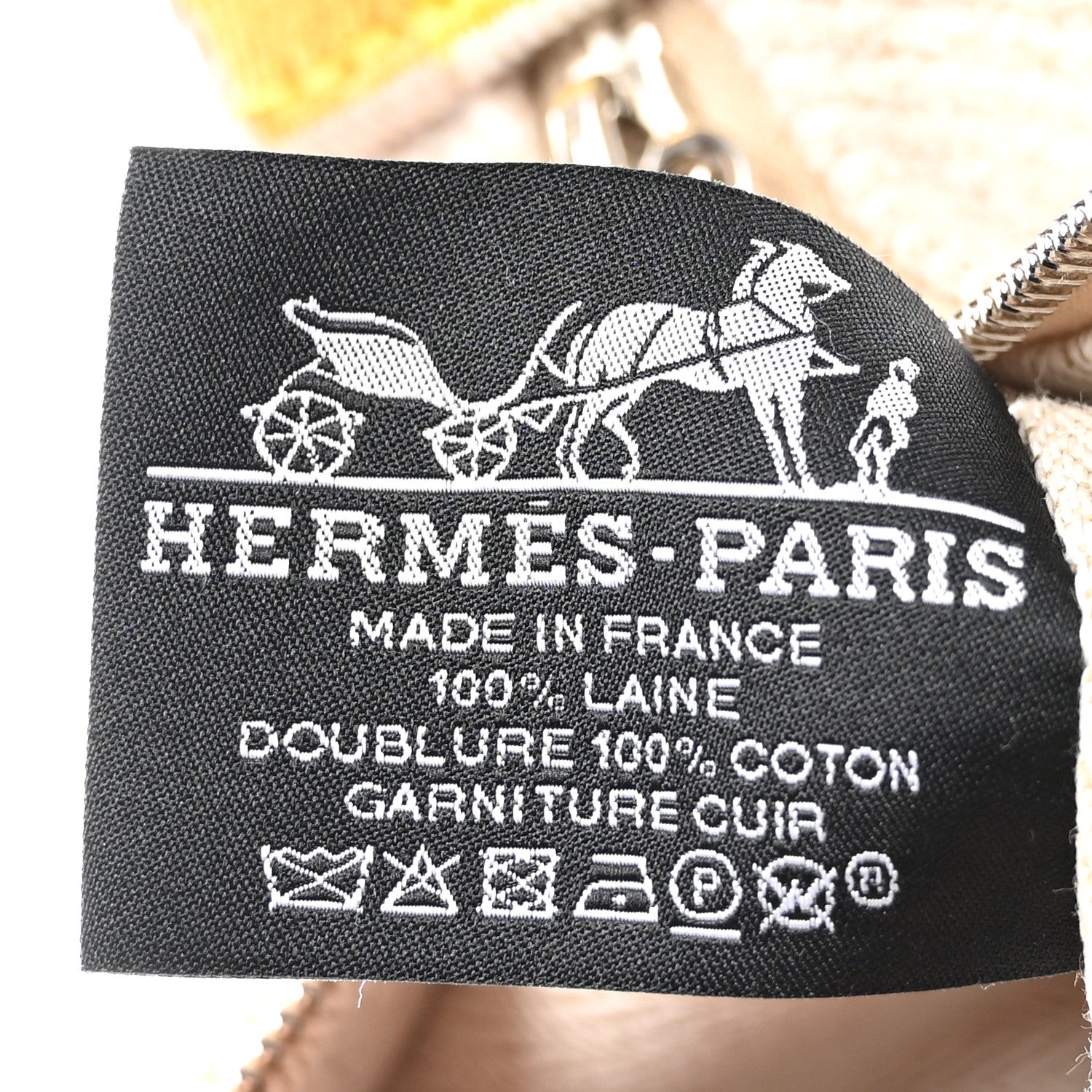 Hermes Wool Small Au Carre Bride-A-Brac Pouch Seigle 6 of 7