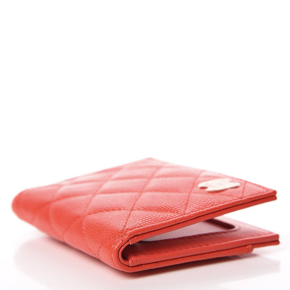 Chanel Caviar Quilted Card Holder Wallet Red 4 of 8