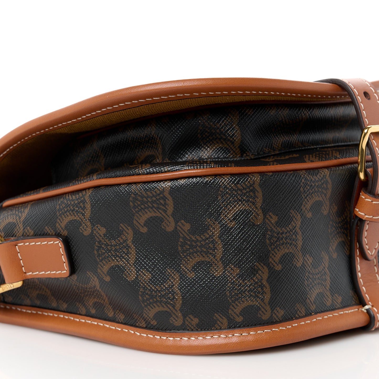 Triomphe Canvas Medium Folco Bag Tan