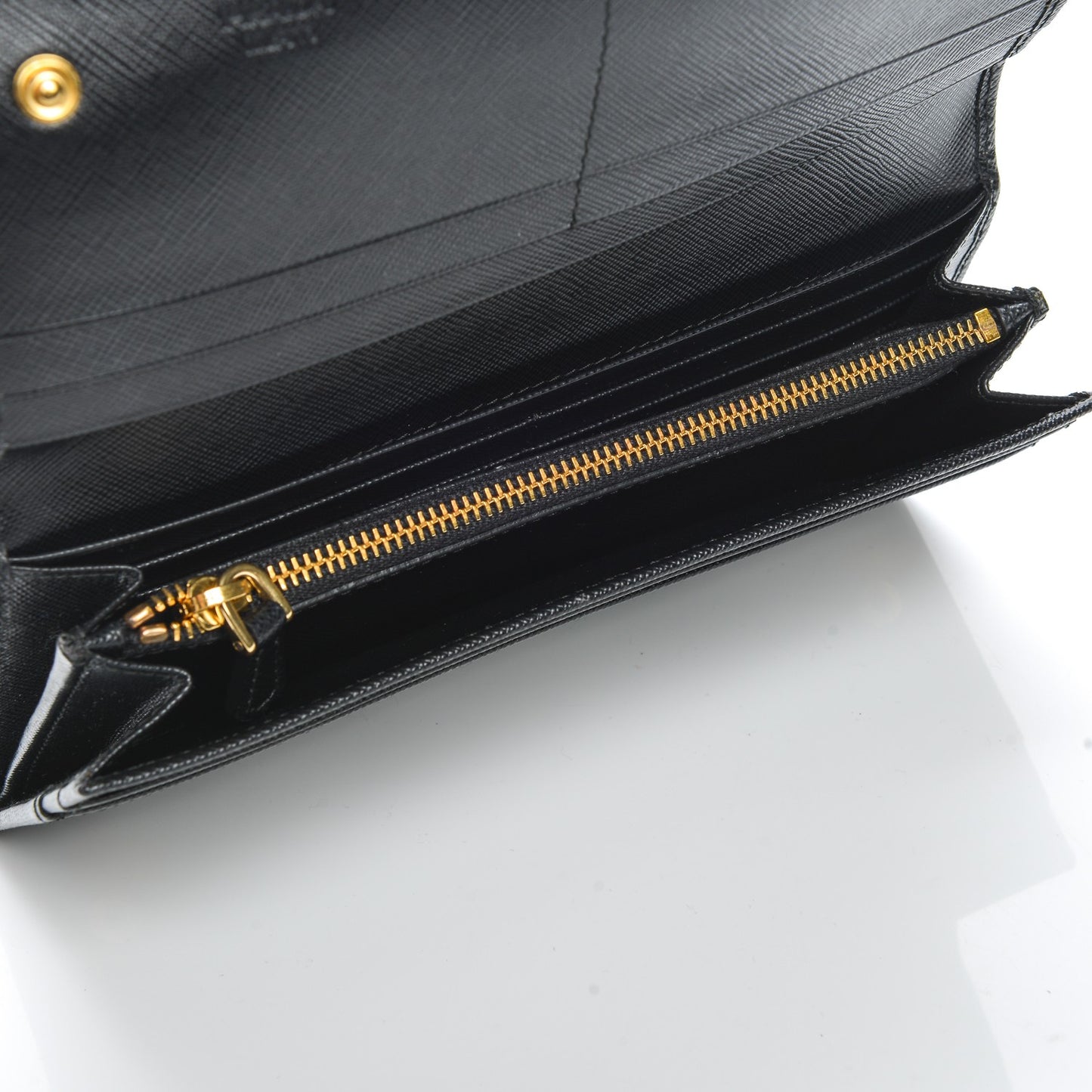 Saffiano Metal Continental Flap Wallet Nero Black