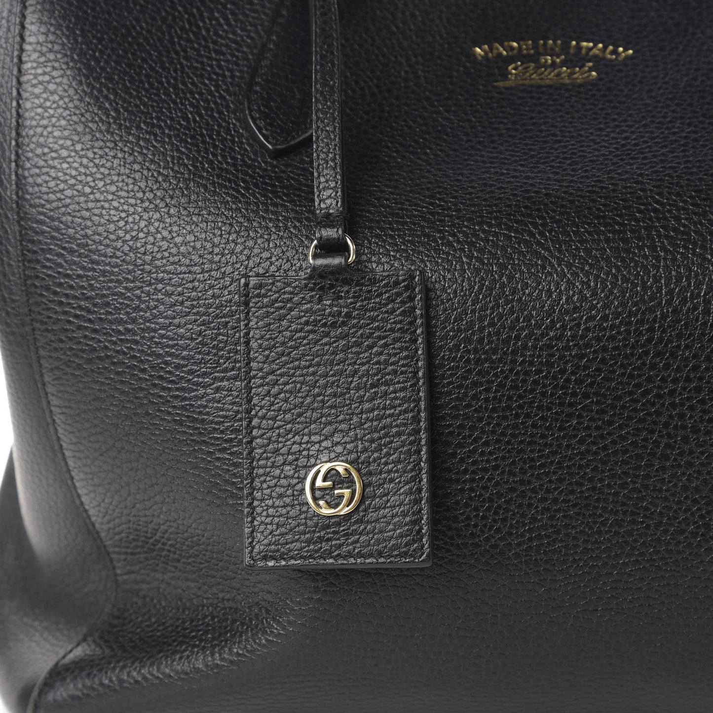 Pebbled Calfskin Medium Swing Tote Black