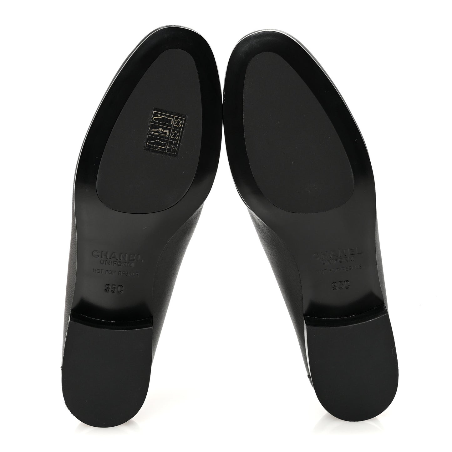 Lambskin Womens Stitched CC Loafers 35 Black