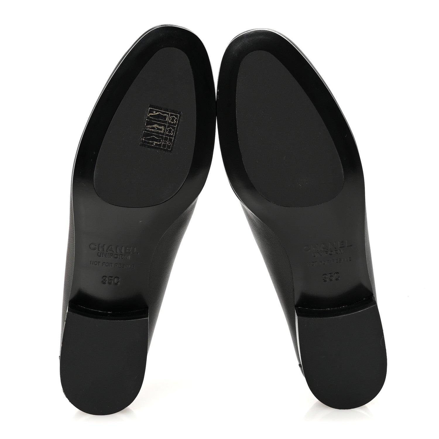 Chanel Lambskin Womens Stitched CC Loafers 35 Black 6 of 9
