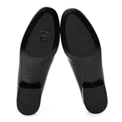 Chanel Lambskin Womens Stitched CC Loafers 35 Black 6 of 9