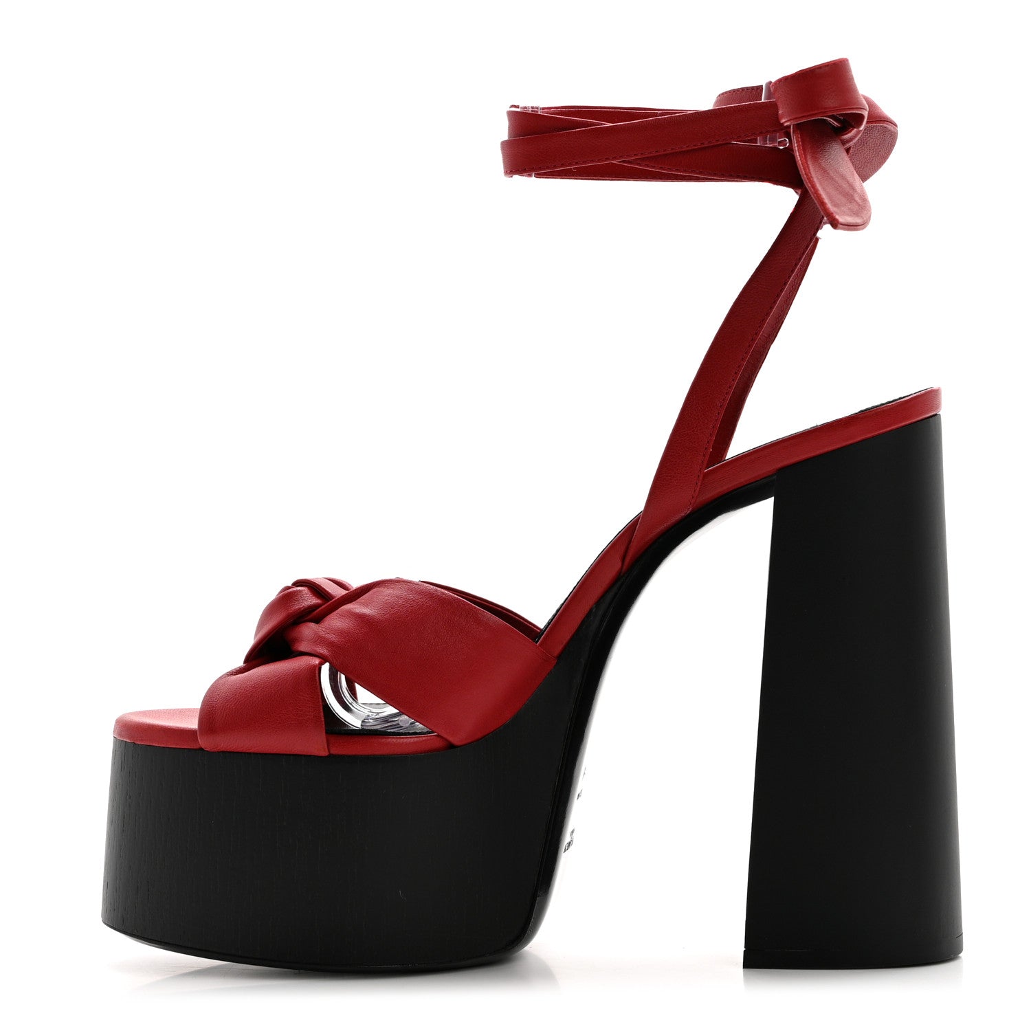 Saint Laurent Nappa Heart Paige 85 Platform Sandals 41 Rouge Eros 1 of 9