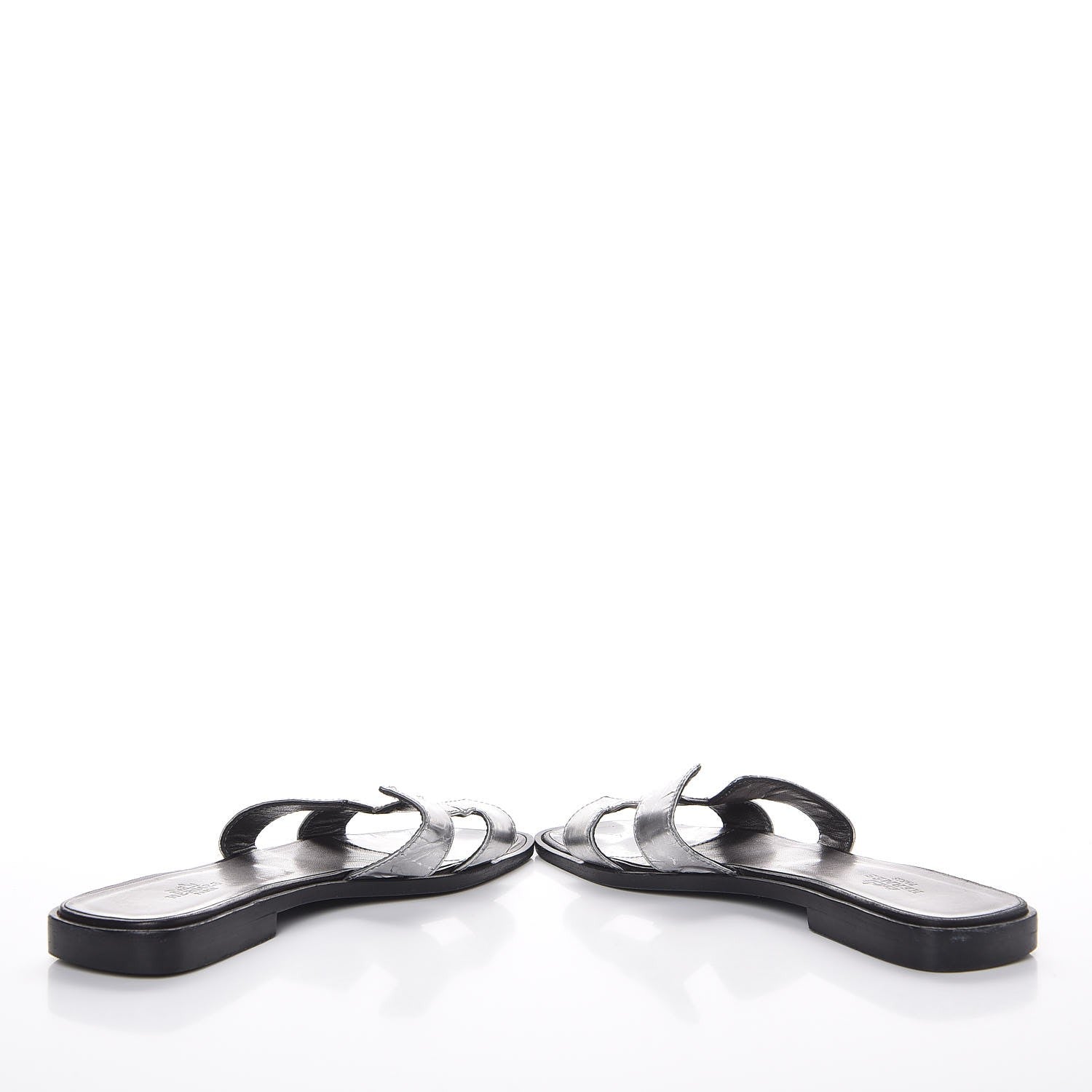 Hermes Metallic Nappa Calfskin Oran Sandals 35 Argent 8 of 11