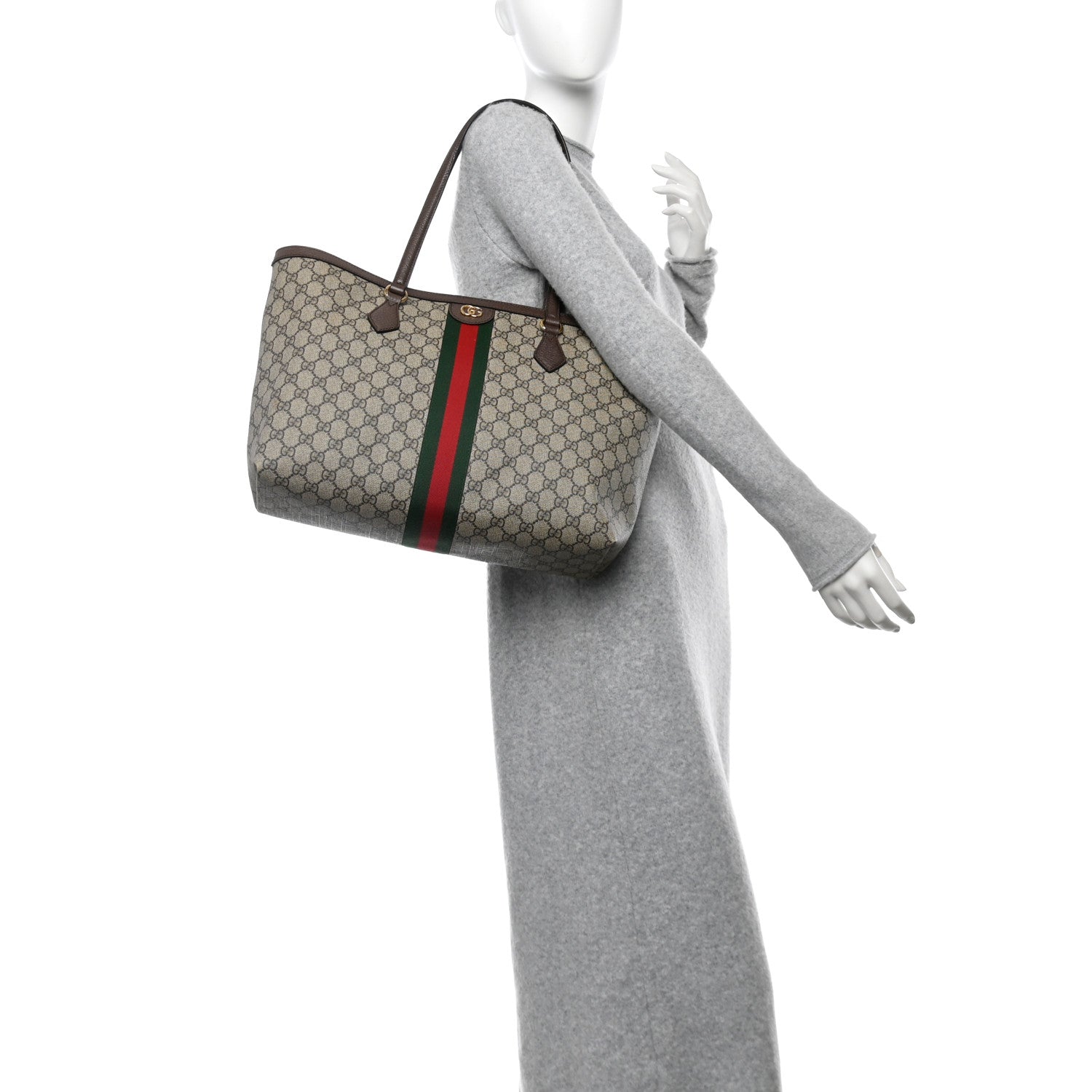 Gucci GG Supreme Monogram Medium Ophidia Shopping Tote Brown 2 of 13