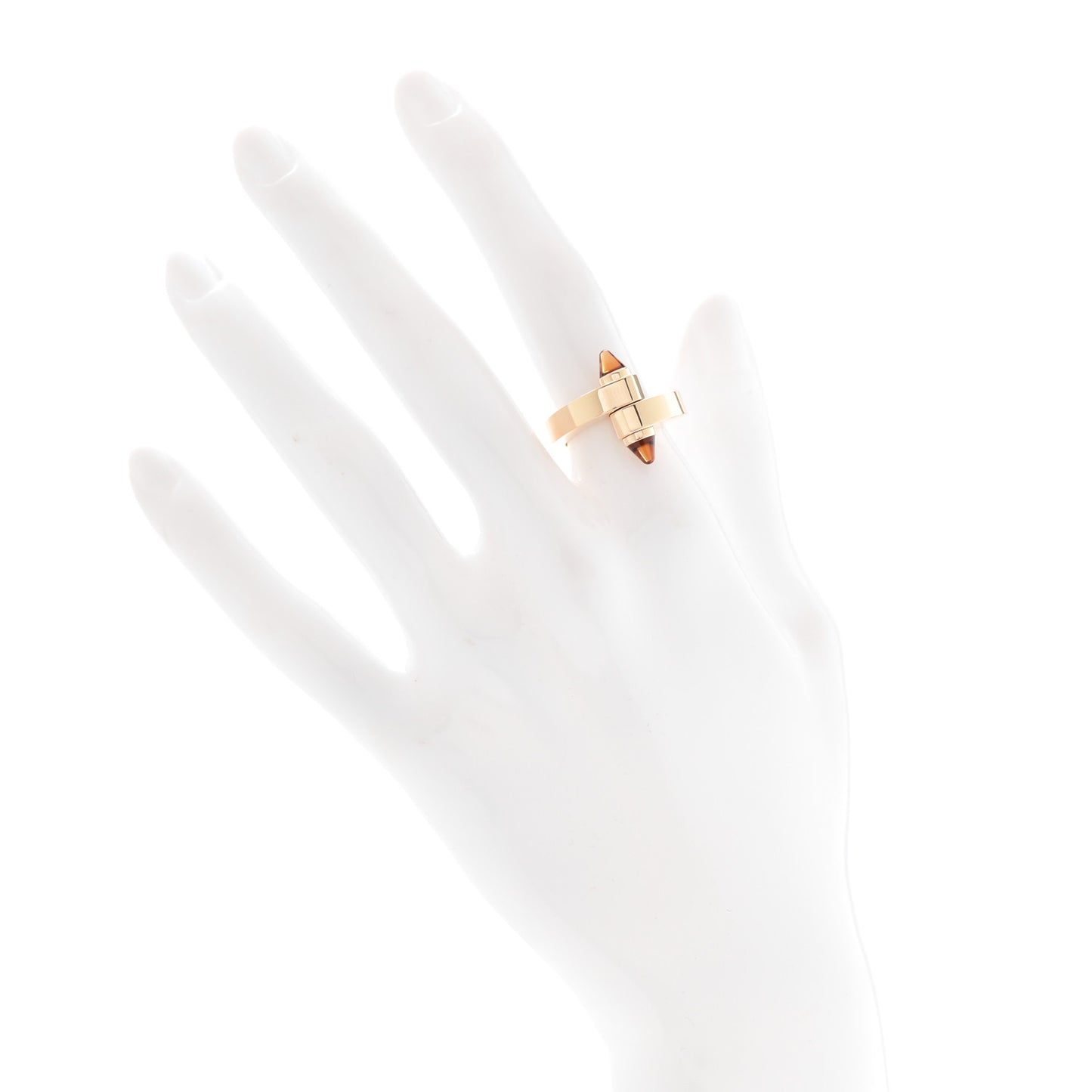 18K Yellow Gold Citrine Menotte Bypass Ring 51 5.75