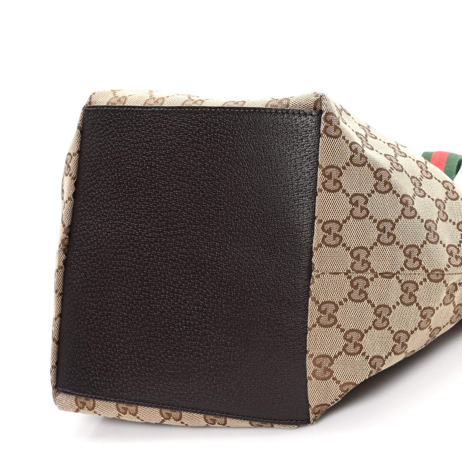 Gucci GG Monogram Medium Web Handle Bucket Tote Dark Brown 10 of 10