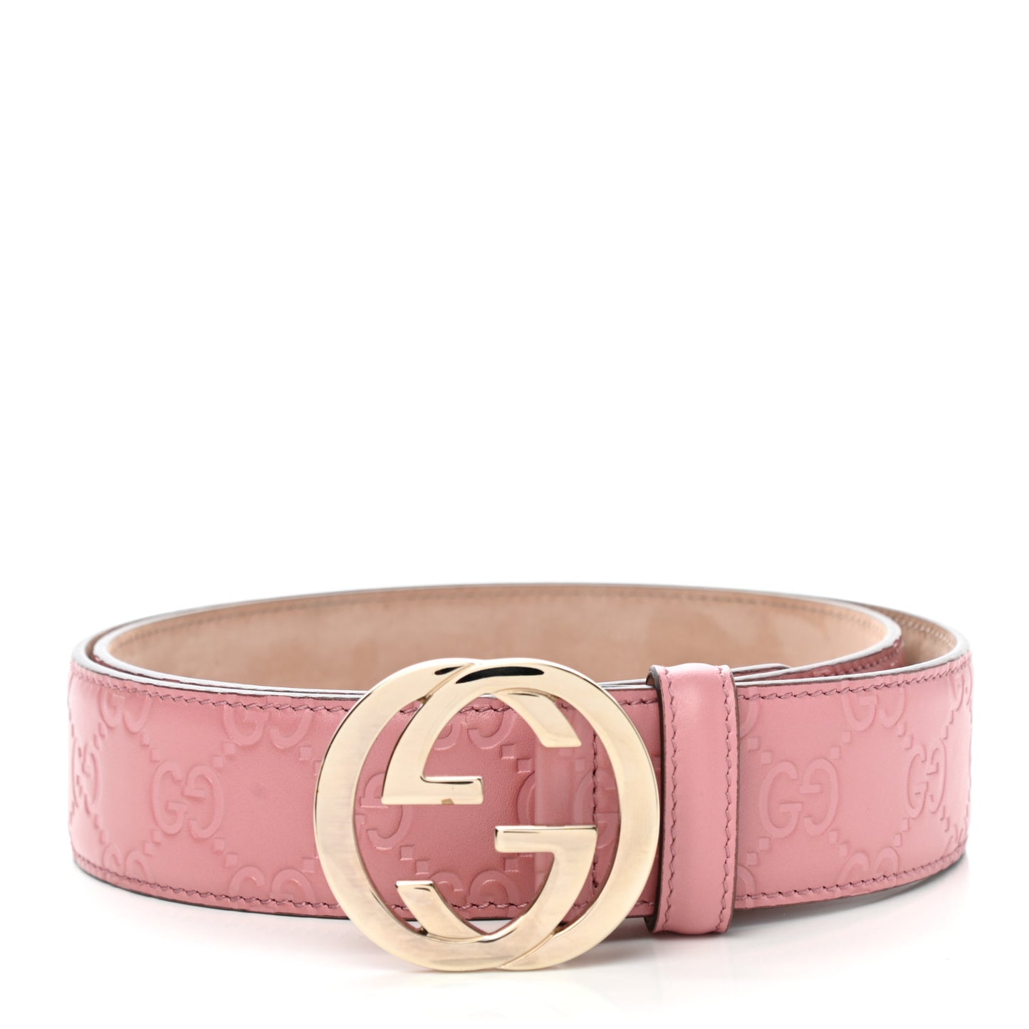 Guccissima Signature Interlocking G 37mm Belt 90 36 Rose Baby Candy