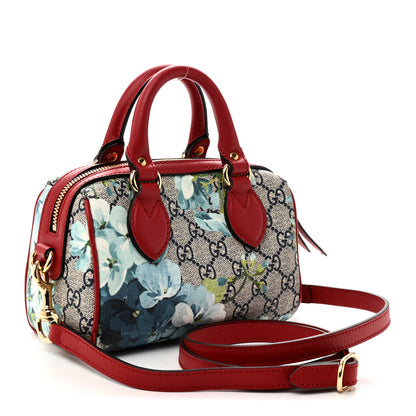 Gucci GG Supreme Monogram Blooms Mini Boston Navy Blue Hibiscus 3 of 10