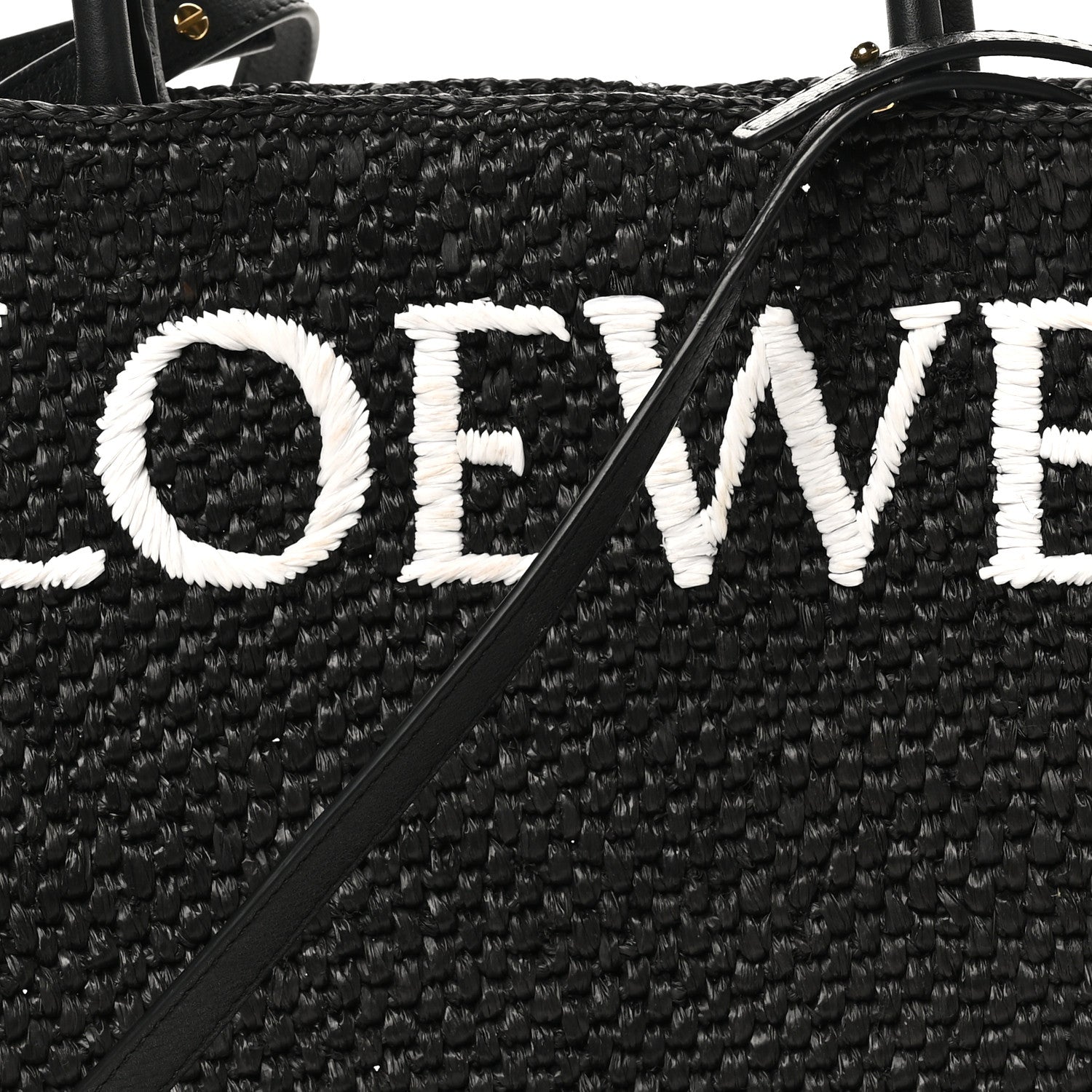 Loewe Raffia Calfskin Standard A4 Tote Bag Black 7 of 9