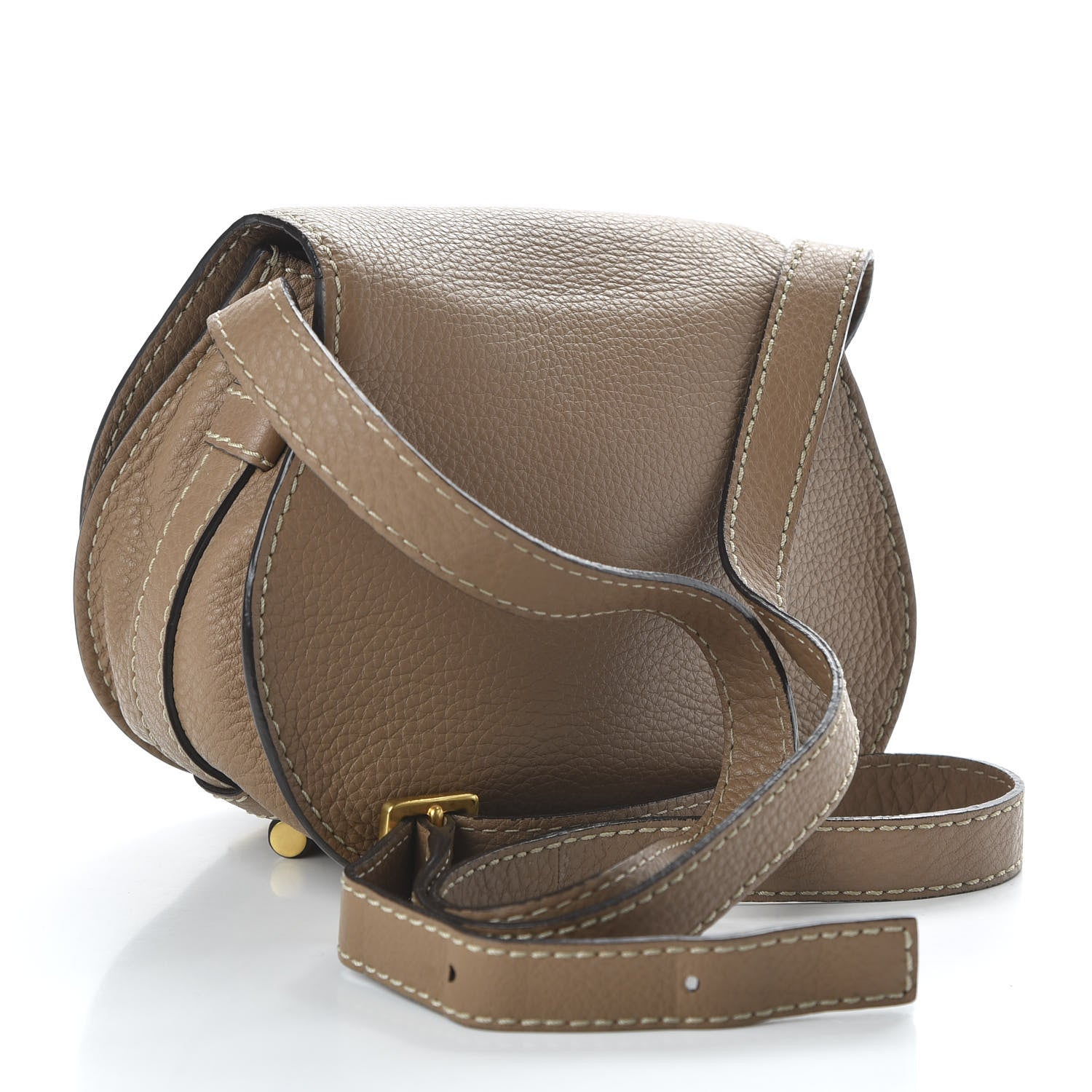 Chloe Calfskin Mini Marcie Round Crossbody Bag Nut 3 of 9