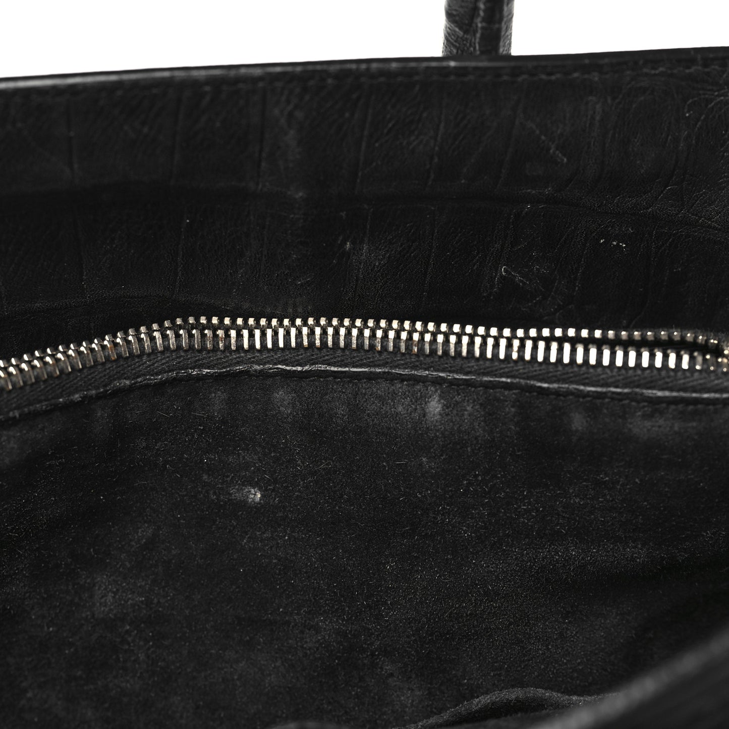 Calfskin Crocodile Embossed Small Sac de Jour Black