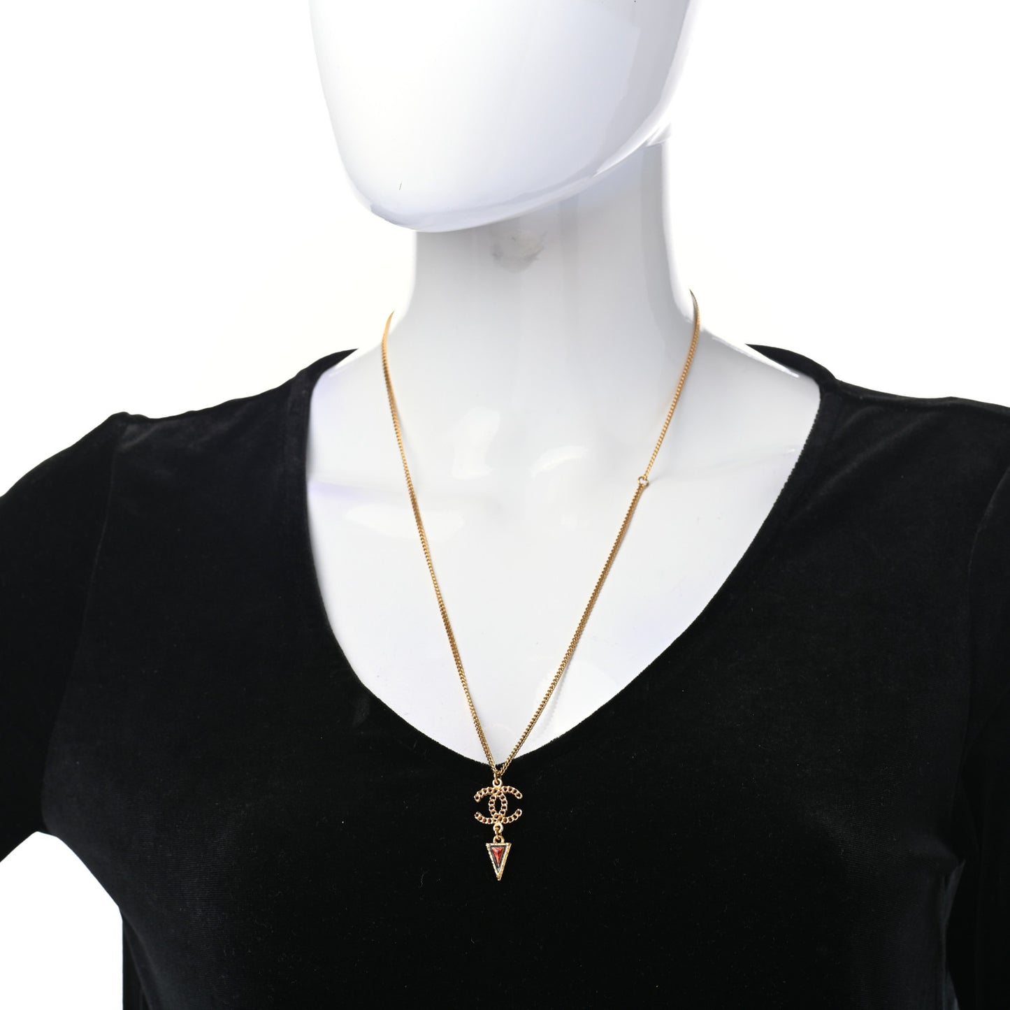 Enamel Chain CC Necklace Gold Multicolor