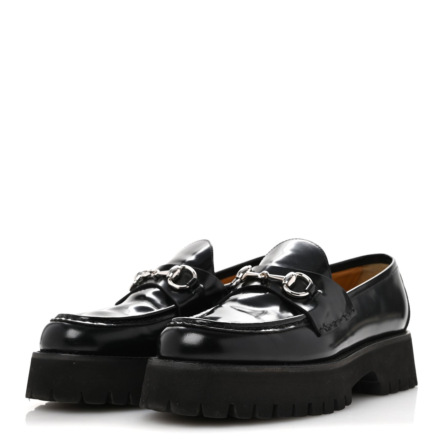 Cordovan Lux Womens Horsebit 45mm Platform Loafers 39 Black