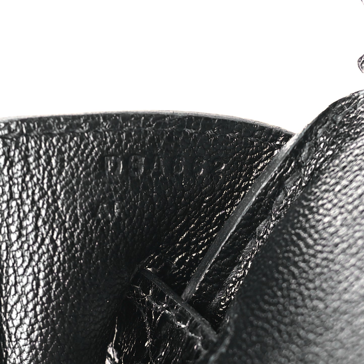 Taurillon Novillo Shiny Niloticus Crocodile Birkin Touch 30 Black