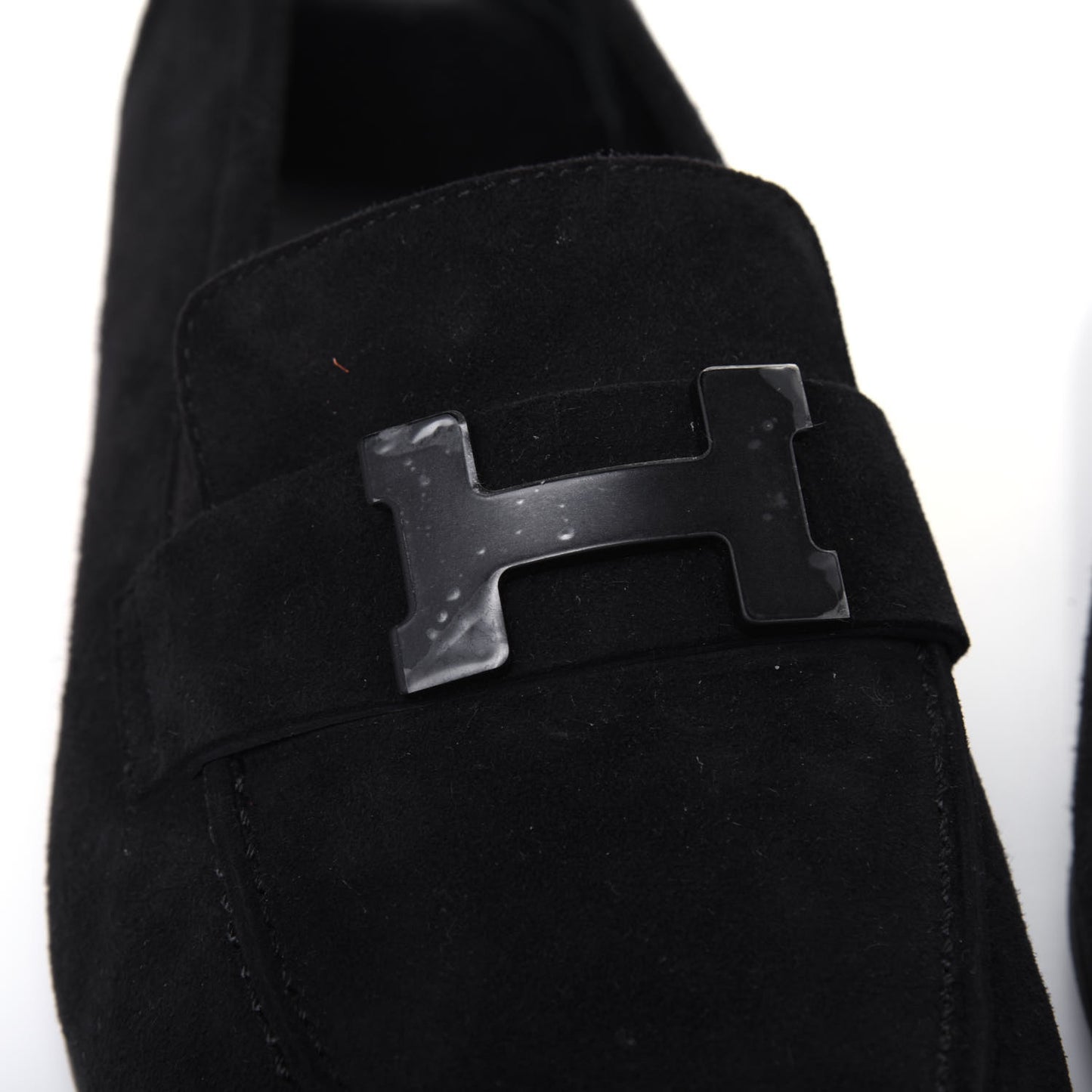 Suede Goatskin Mens Paris Loafers 40 Black