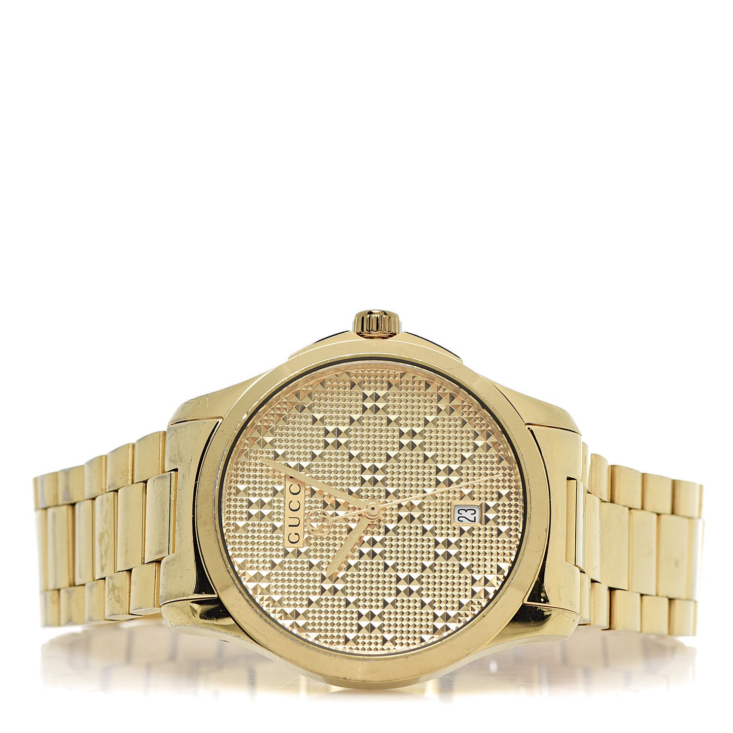 Stainless Steel 38mm G-Timeless Diamante Quartz Watch Gold
