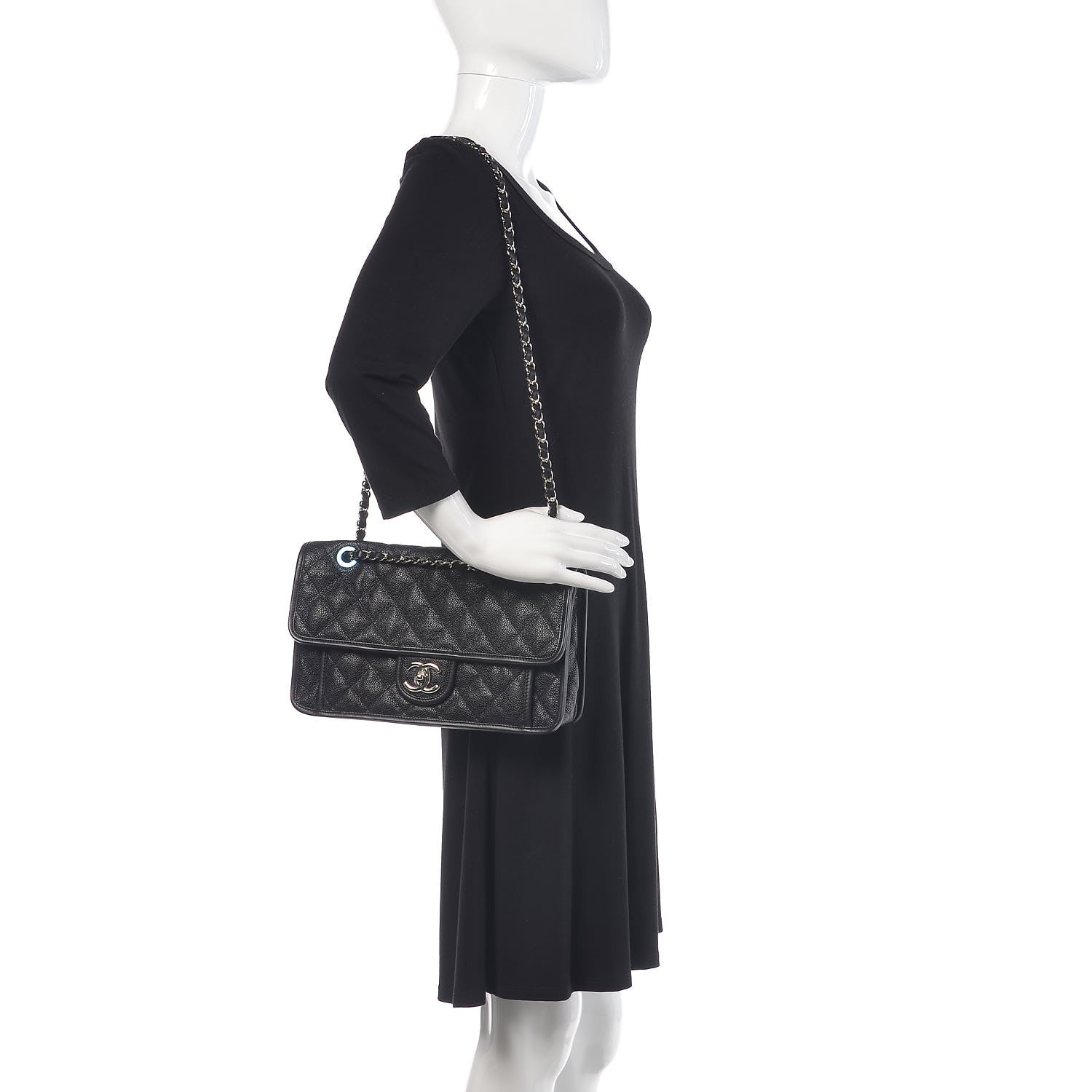 Chanel Caviar Quilted Medium French Riviera Flap Black 2 of 10