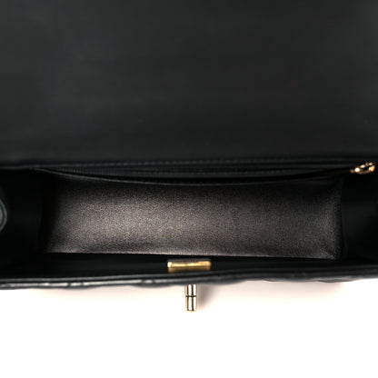 Chanel Lambskin Quilted Mini Top Handle Rectangular Flap Black 5 of 12