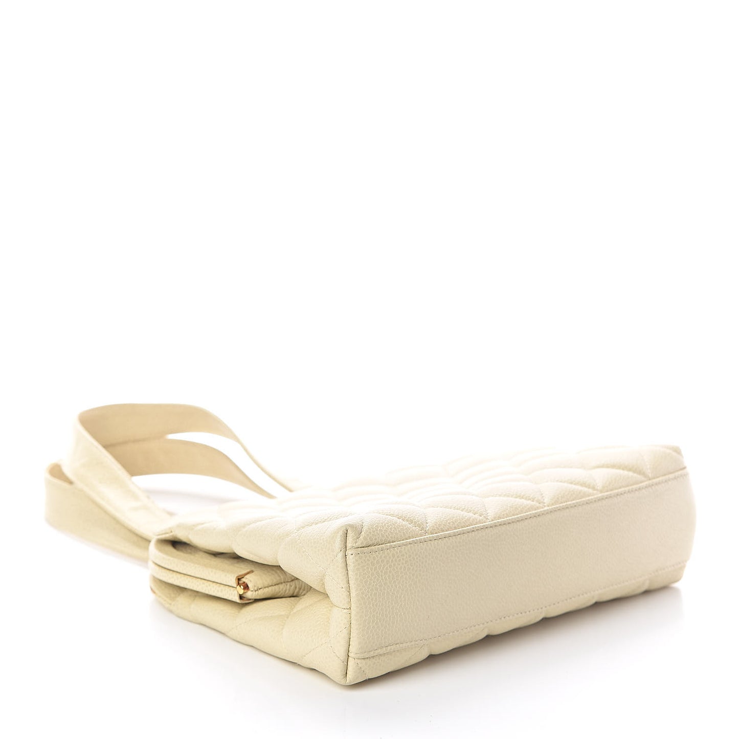 Caviar Quilted Frame Bag Ivory