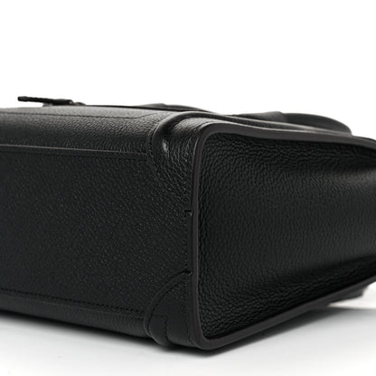 Celine Drummed Calfskin Nano Luggage Black 18 of 19