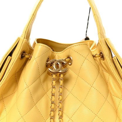 Chanel Caviar Quilted Small Chanel 25 Handbag Yellow Yellow 8 of 10
