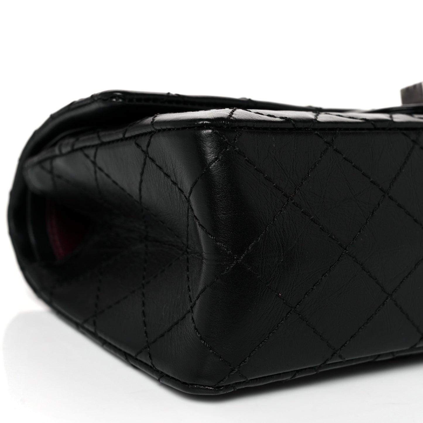 Aged Calfskin Quilted 2.55 Reissue 225 Flap Black