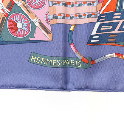 Hermes Silk Voyage En Etoffes Scarf 90 Parme Corail Rose 2 of 4