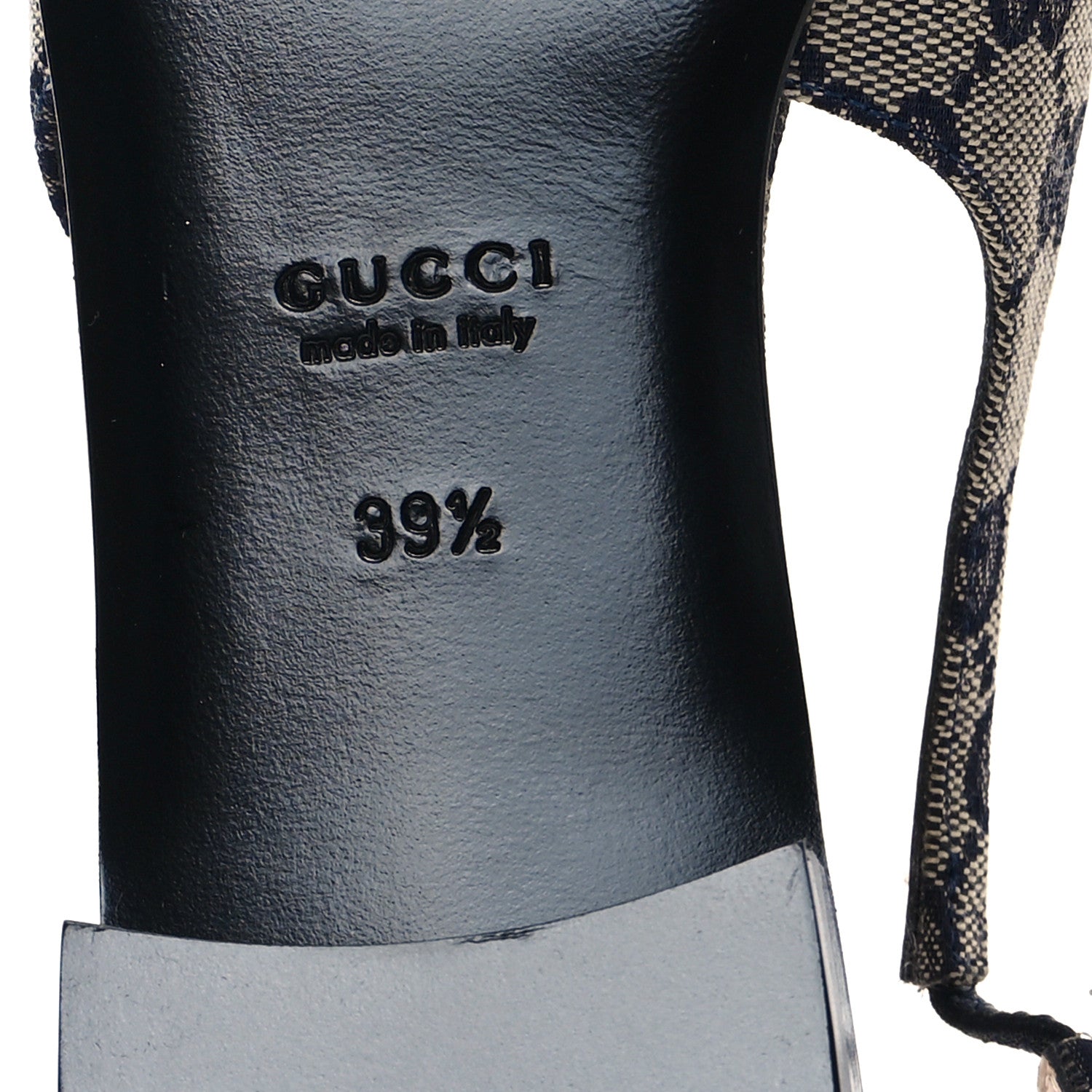 Gucci Monogram Horsebit Womens Slingback Ballet Flat 39.5 Beige Blue 7 of 10