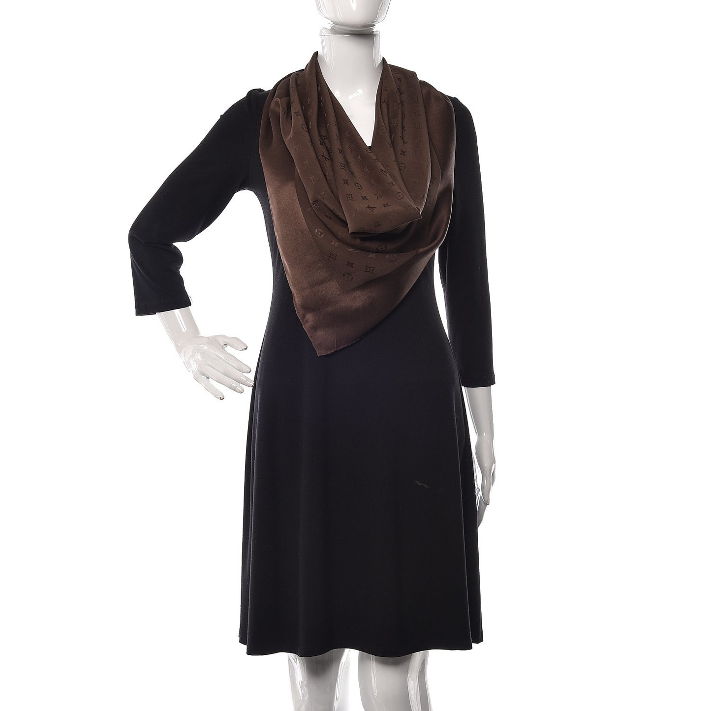 Silk Monogram Monaco Scarf Brown