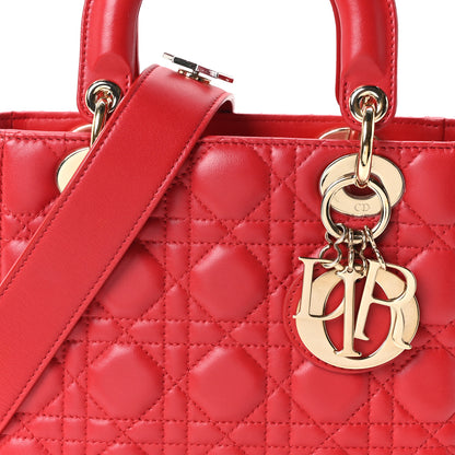 Christian Dior Lambskin Cannage Small Lucky Badges Lady Dior Red 8 of 10