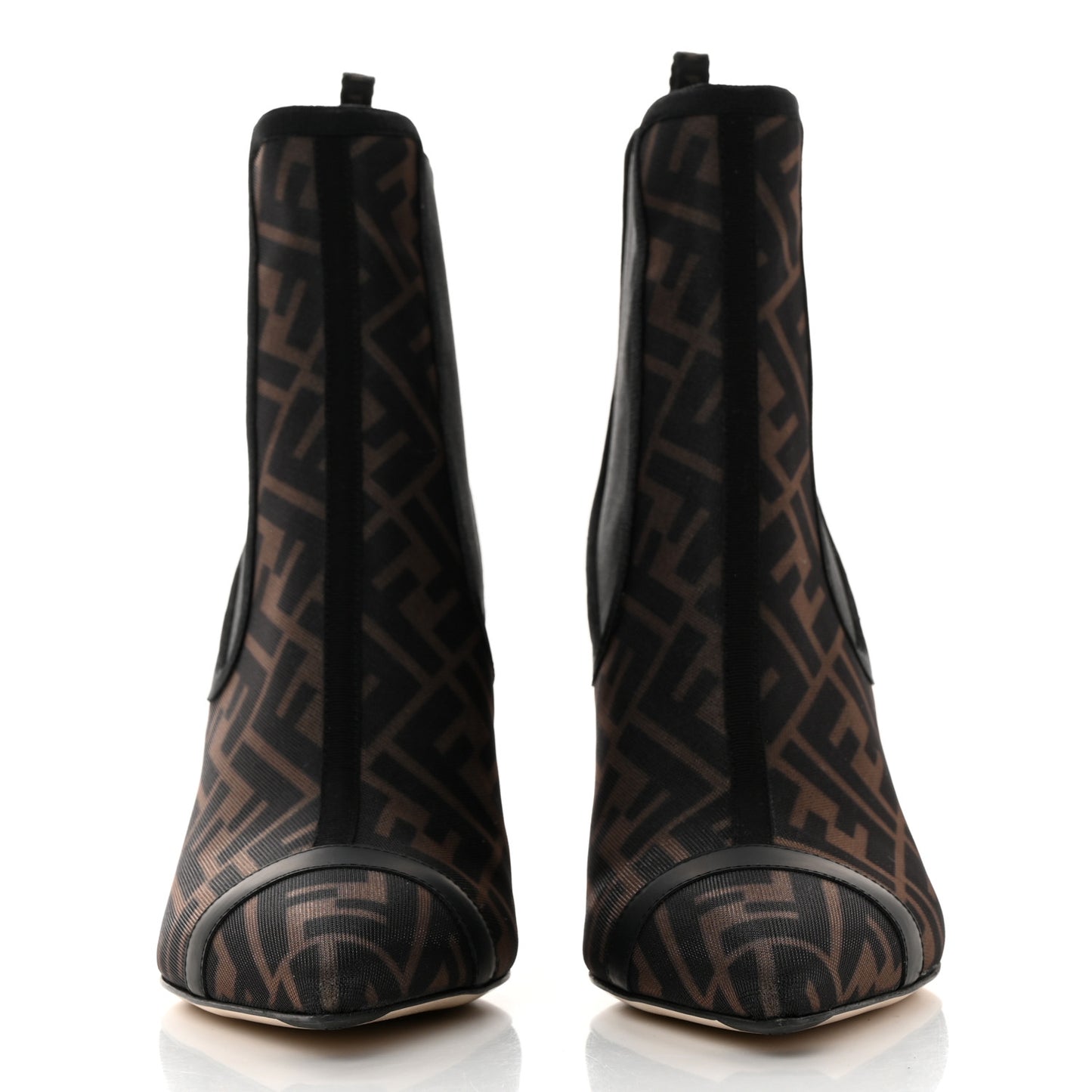 Mesh Tulle FF Colibri 85mm Ankle Booties 40 Tobacco Moro Black