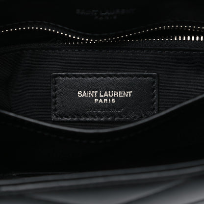 Saint Laurent Calfskin Y Quilted Monogram Toy Loulou Crossbody Bag Black 7 of 13