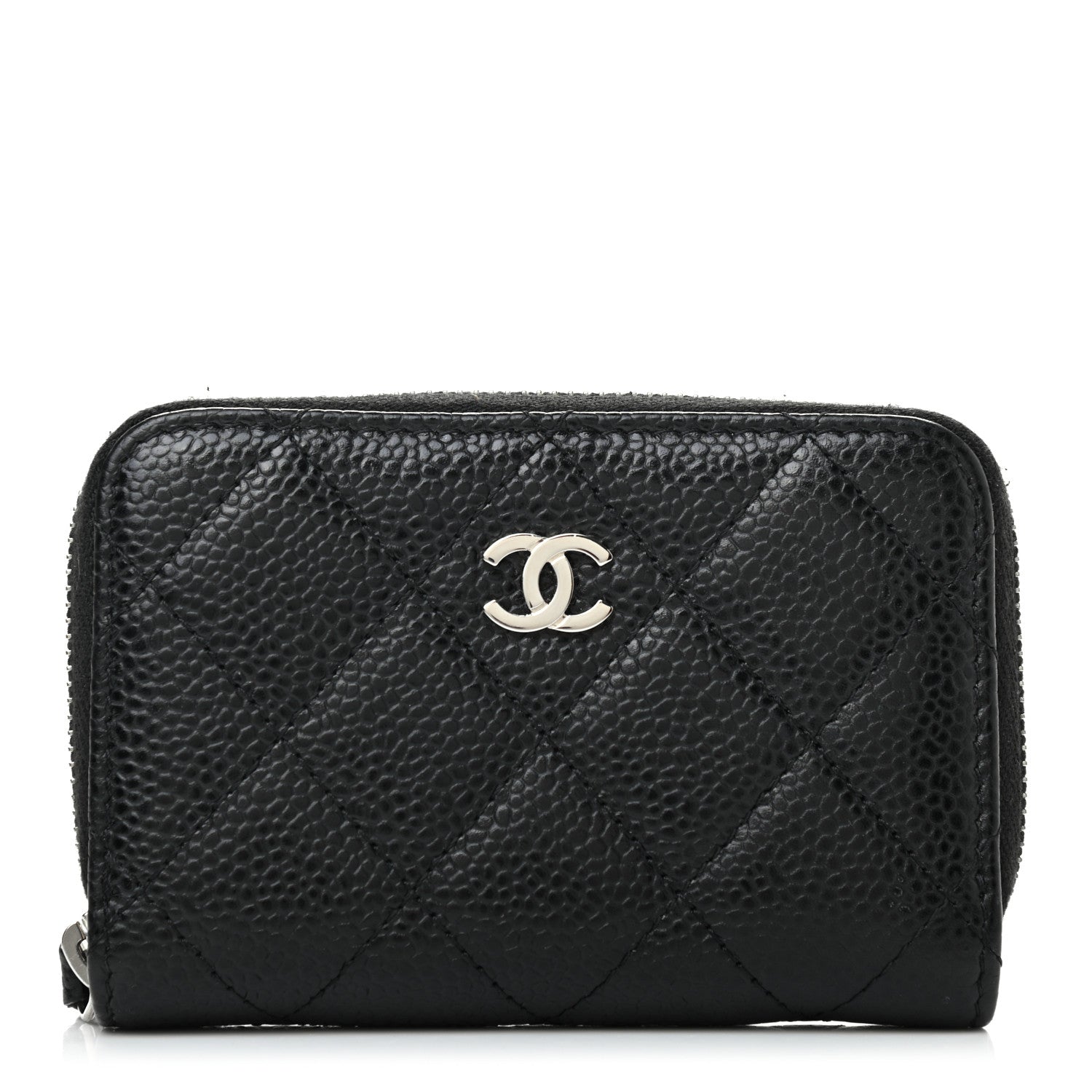 Chanel Caviar Quilted Zip Coin Purse Black 1 of 8